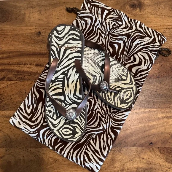 Brighton Wedge Flip Flop Sandals - Size 9 - Picture 12 of 12